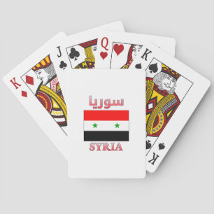 Syria Flag سوريا Arabic & English WordArt Playing Cards