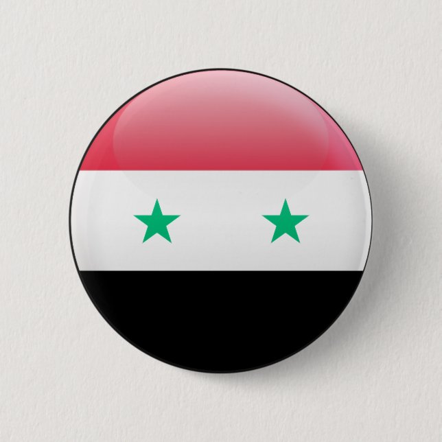 Syria Flag 6 Cm Round Badge (Front)