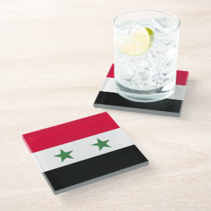 Syria flag glass coaster
