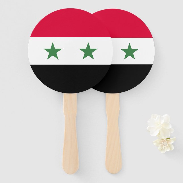 Syria flag hand fan (Front and Back)