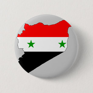 Syria flag map 6 cm round badge