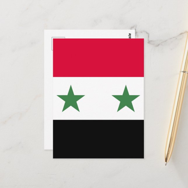 Syria flag postcard (Front/Back In Situ)