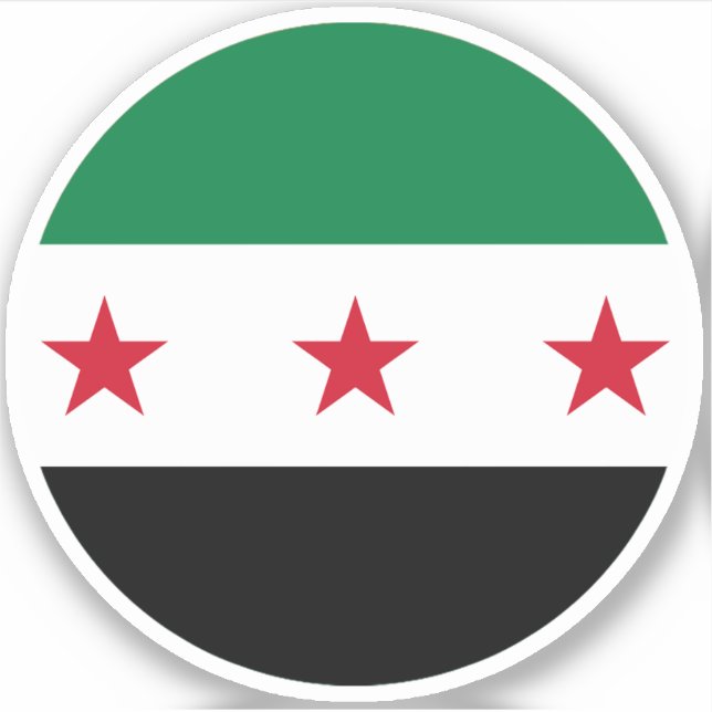 Syria Flag Round Sticker (Front)