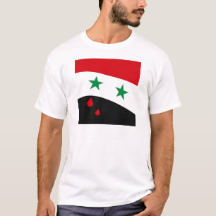 Syria Flag waving with blood red tears T-Shirt