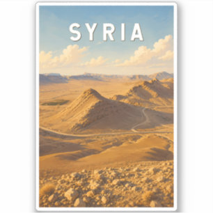 Syria Illustration Travel Art Vintage