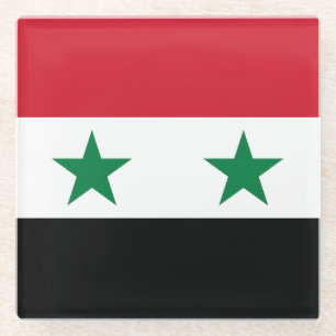 Syria Old Flag Glass Coaster