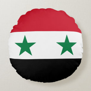 Syria Old Flag Round Cushion