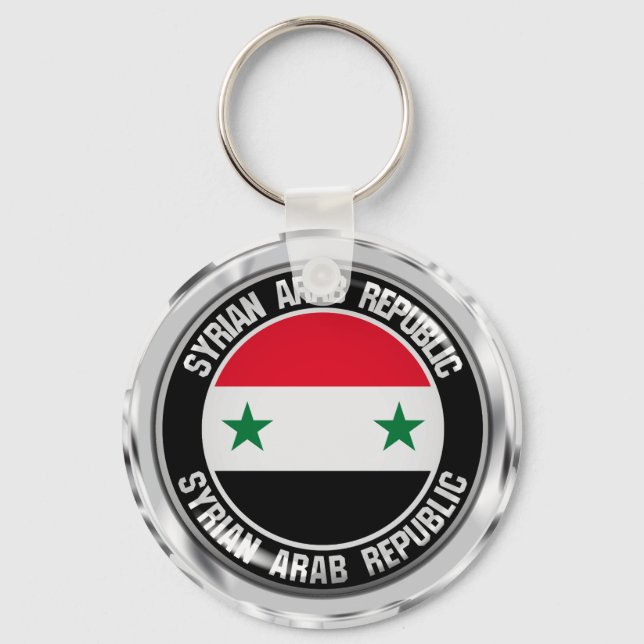 Syria Round Emblem Key Ring (Front)