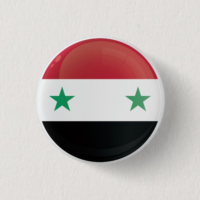 Syria  Round Icon Flag  3 Cm Round Badge (Front)
