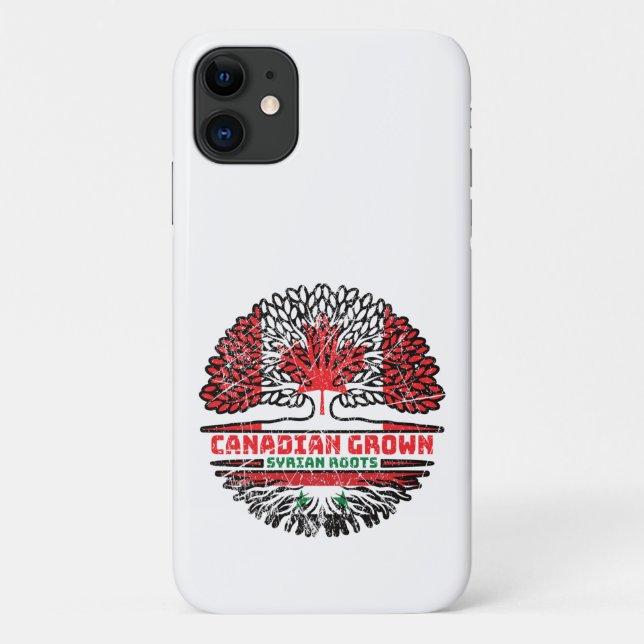 Syria Syrian Canadian Canada Tree Roots Flag Case-Mate iPhone Case (Back)