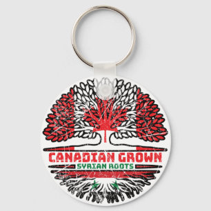 Syria Syrian Canadian Canada Tree Roots Flag Key Ring