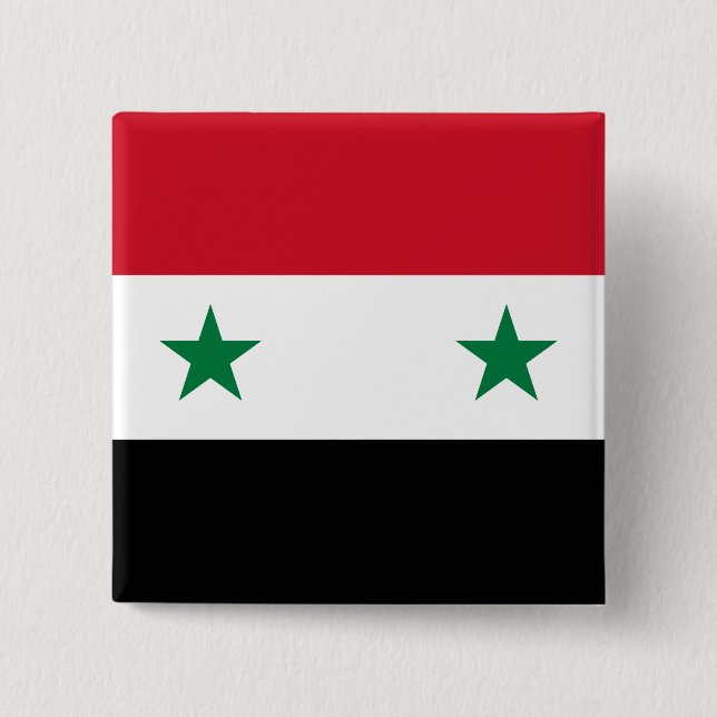 Syria (Syrian) Flag 15 Cm Square Badge (Front)