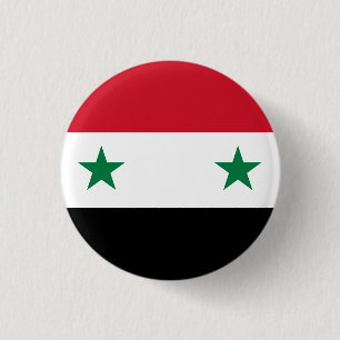 Syria (Syrian) Flag 3 Cm Round Badge