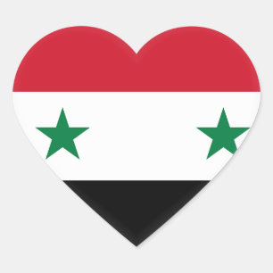 Syria (Syrian) Flag Heart Sticker