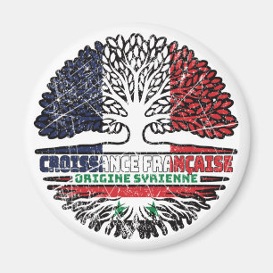 Syria Syrian French France Tree Roots Flag Magnet