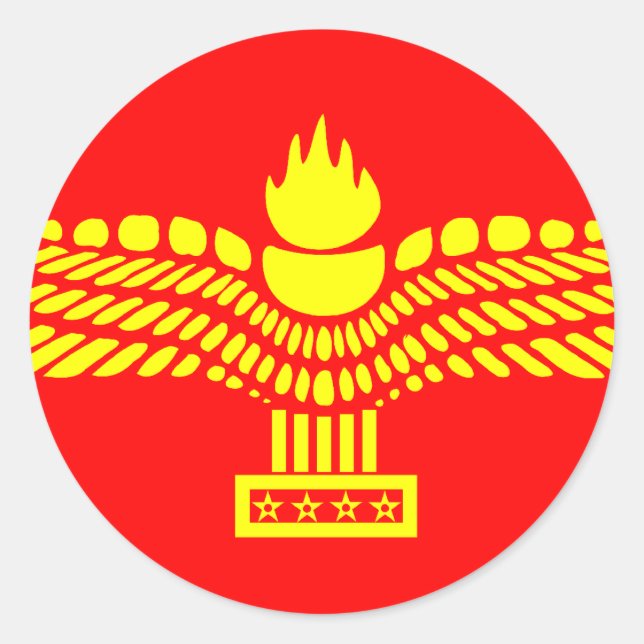 Syriac Aramaic People, Syria flag Classic Round Sticker (Front)