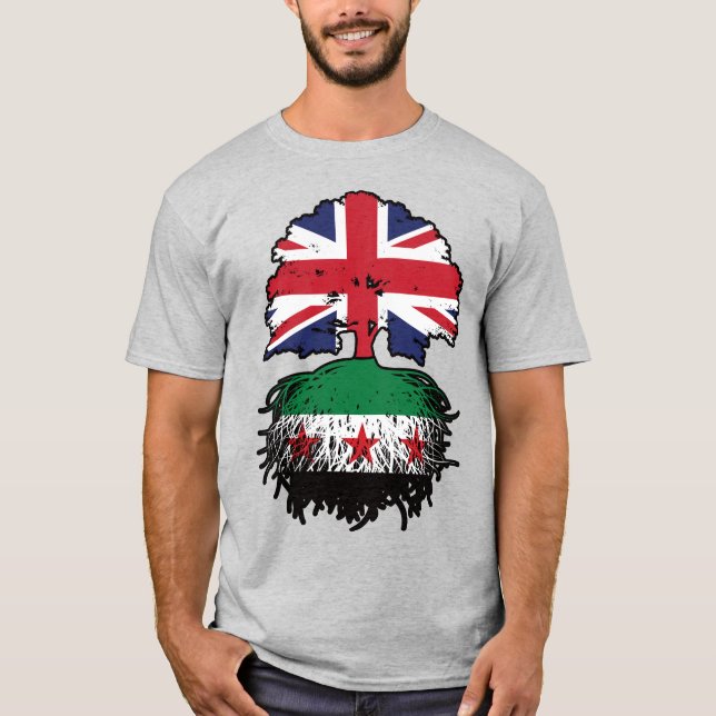 Syrian British Roots and Crown Tree T-Shirt (Front)