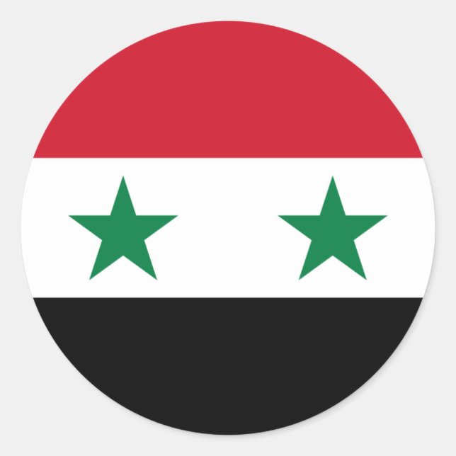 Syrian Flag, Flag of Syria Classic Round Sticker (Front)