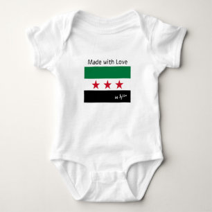 Syrian Flag, "Made with Love" in Syria Baby Bodysuit