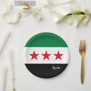 Syrian Flag, Syria party, birthday /sport Paper Plate