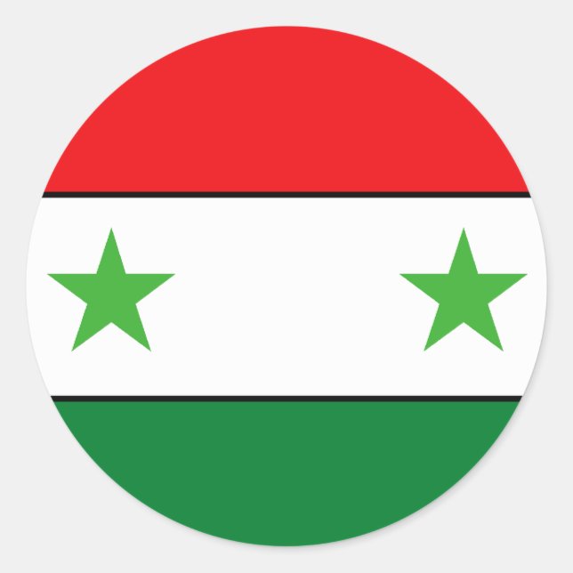 Syrian Flag T-shirts and Gifts Classic Round Sticker (Front)