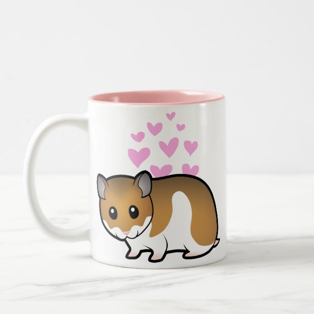 Syrian Hamster Love Two-Tone Coffee Mug (Left)