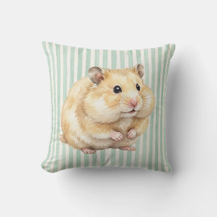 Syrian Hamster Watercolor Pillow Cover
