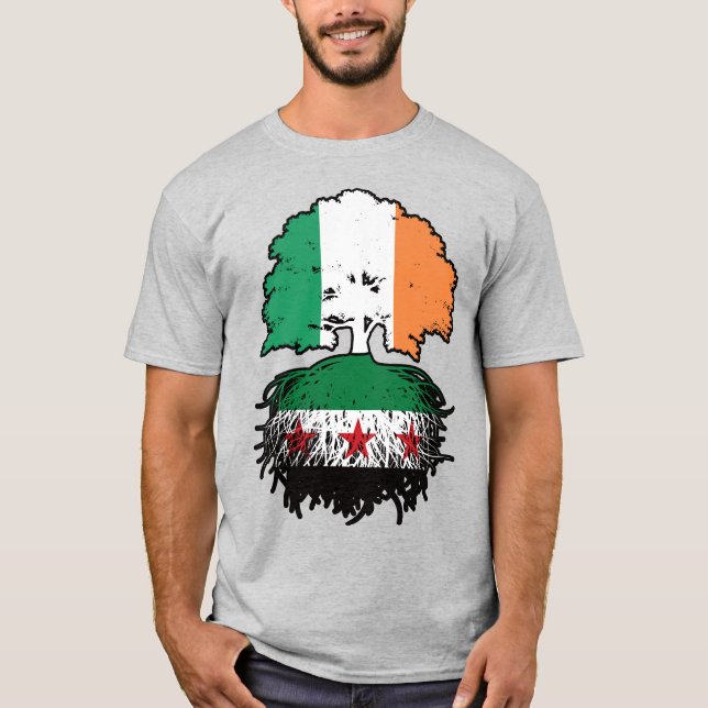 Syrian Irish Roots and Crown Tree T-Shirt (Front)