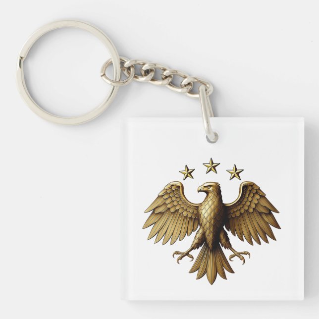 Syrian Modern Identity Eagle Emblem T-Shirt Key Ring (Front)