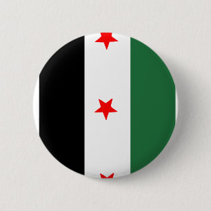 Syrian Revolutionary Flag 6 Cm Round Badge