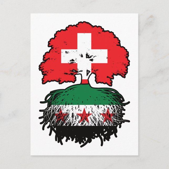 Syrian Swiss Roots and Crown Tree Postcard (Front)