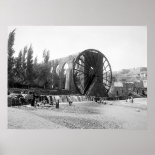Syrian Water Wheel, early 1900s Poster