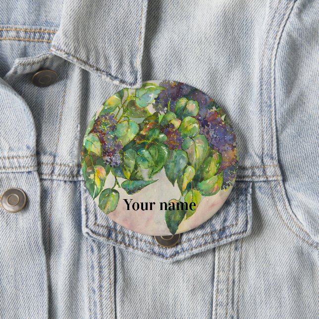 syringa 10 cm round badge (In Situ)