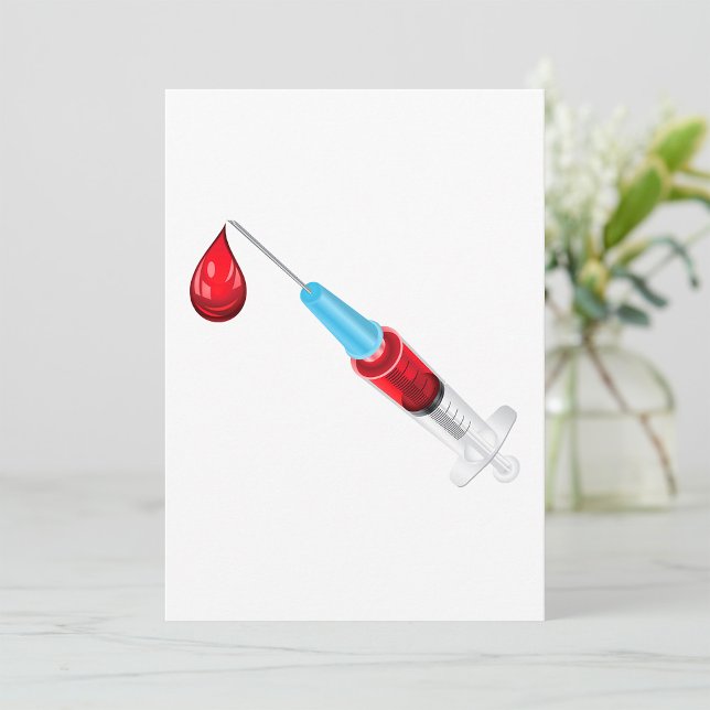 Syringe Of Blood With A Red Drop Invitation (Creator Uploaded)