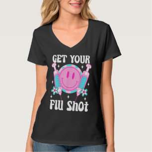 syringe retro medical get your flu shot caregiver T-Shirt