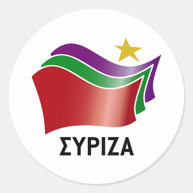 SYRIZA CLASSIC ROUND STICKER (Front)