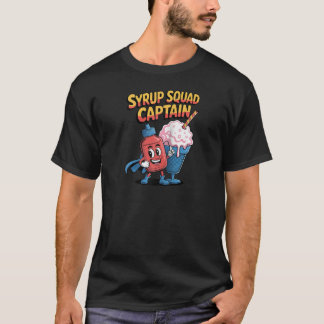 Syrup Squad Captain Shaved Ice Summer Foodie Desig T-Shirt
