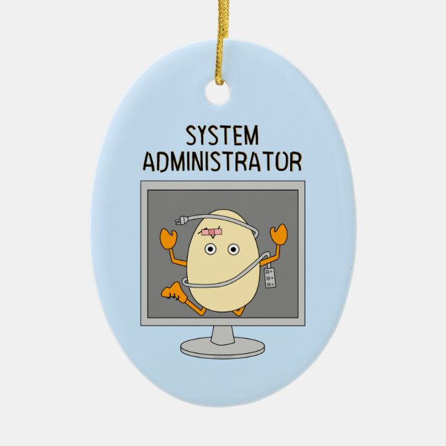  System Administrator Egghead Ceramic Tree Decoration (Front)