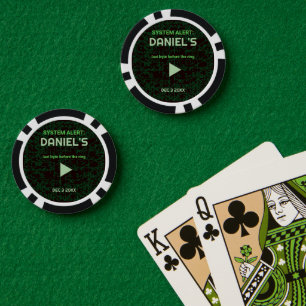 System Alert Hacker Bachelor Party Poker Chips