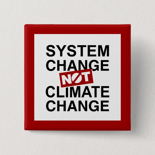 System Change Not Climate Change 15 Cm Square Badge (Front)