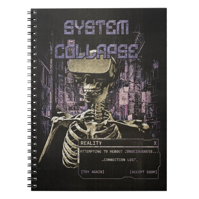 System Collapse - Techno-Dystopian Streetwear Notebook (Front)