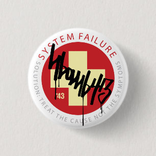 System Cross - Red 3 Cm Round Badge