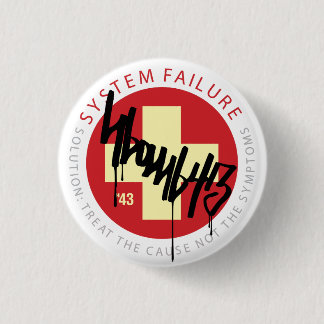 System Cross - Red 3 Cm Round Badge