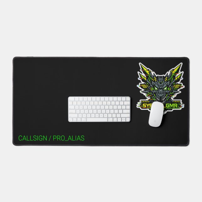 SYSTEM GMR Cyber Dragon Glitch Gaming Desk Mat (Keyboard & Mouse)