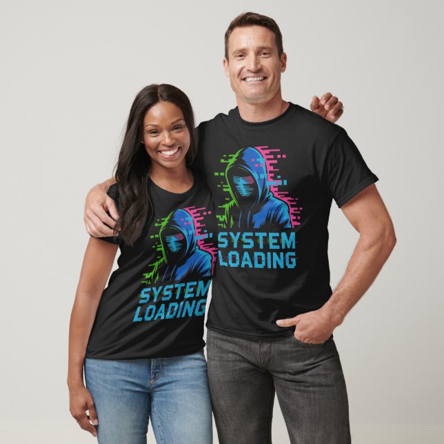 System Loading – Neon Glitch Cyber Hoodie Art Tee (Unisex)