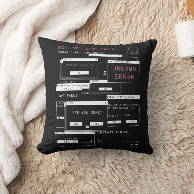 System Offline - Techno-Brutalist Design Cushion (Blanket)