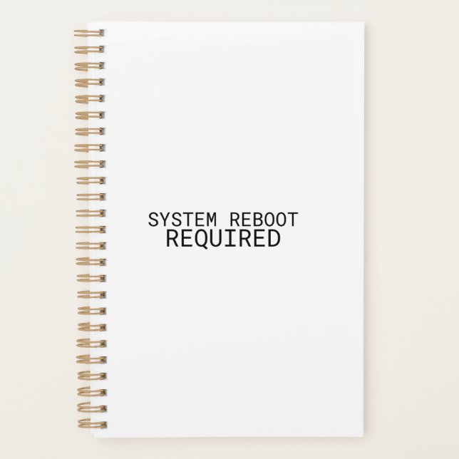 System Reboot Required 2026 Minimalist Daily  Planner (Front)