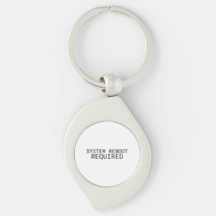 System Reboot Required Minimalist Typewriter  Key Ring