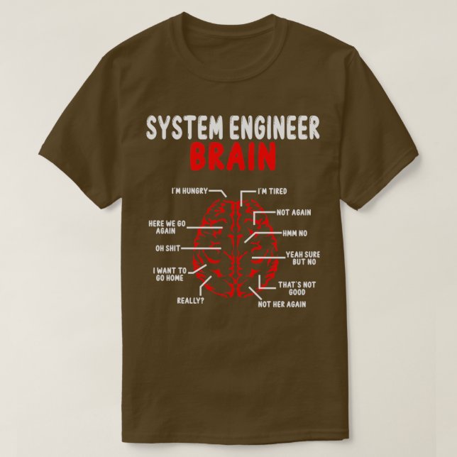 Systems Engineer Brain Network Engineering System T-Shirt (Design Front)