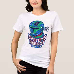 Systems Reboot Stars Align Cybernetic Helmet Graph Tri-Blend Shirt